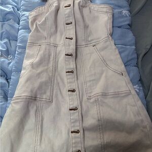 SO Cream Dress with Button Detail